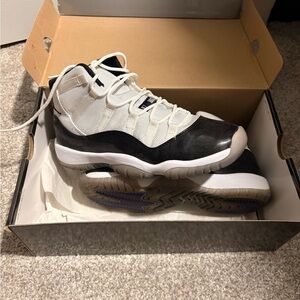 White and Black High-Top Sneakers